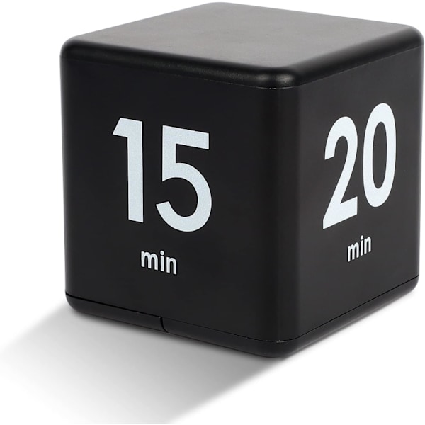 (15-20-30-60) Svart kubetimer, digital studietimer med LED-lys