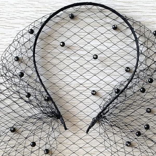Fuglebur-slør for bruder, bryllupshodebånd, netting, utdrikningslag
