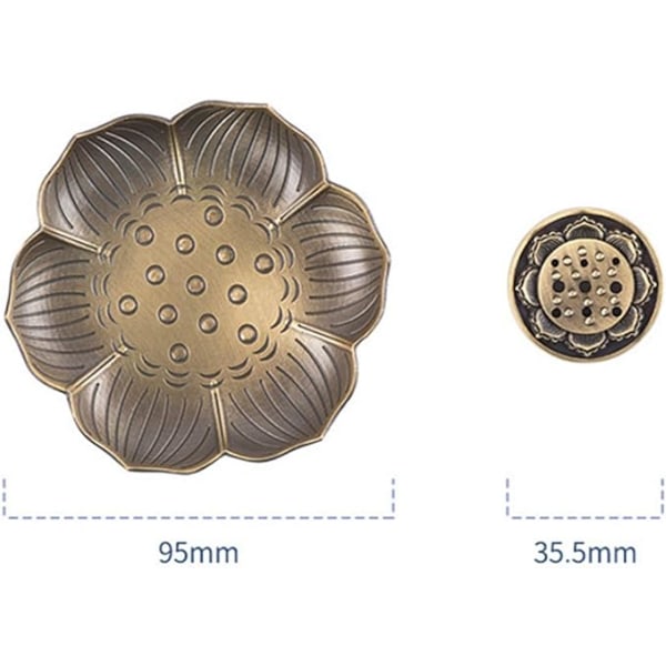 Røgelsesholder i zinklegering Lotus Askefanger, Vintage Røgelse