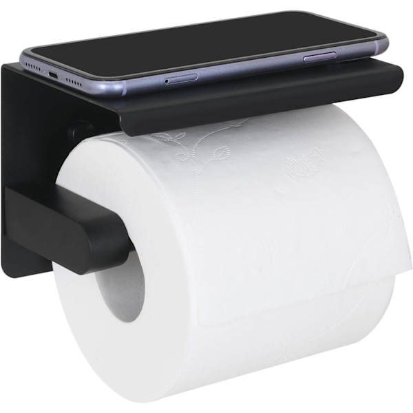 Selvklæbende toiletrulleholder med vægmonteret rulleholderhylde uden boring i rustfrit stål SUS 304 til toilet