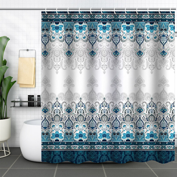 Stof bruseforhæng 180 B x 180 H cm, boheme stil skimmel Res