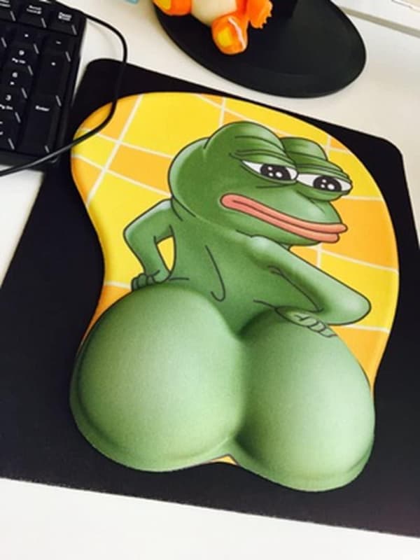 3D Pepe Sad Frog Musematte Sklisikker Silikon Musematte for Kontor