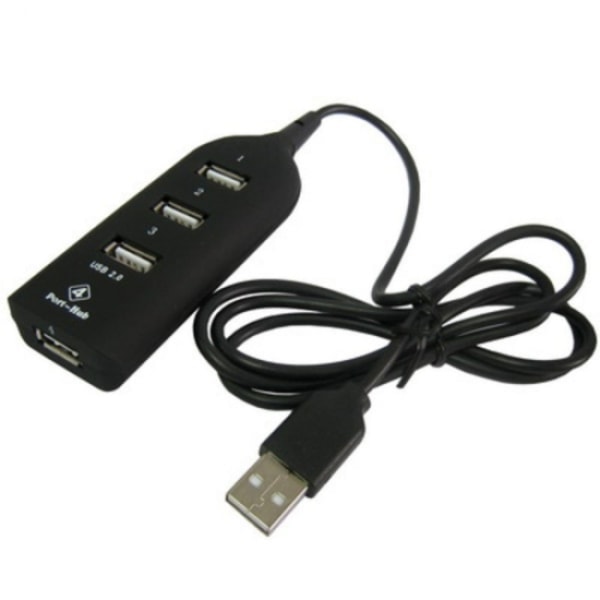 USB 2.0 Hub till 4 portar Svart