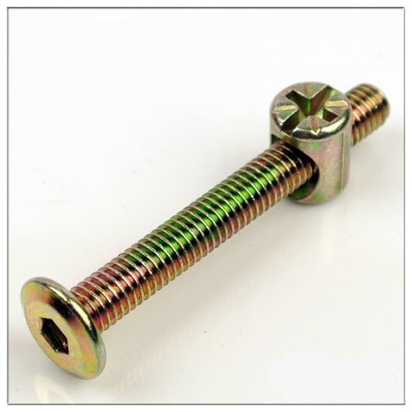 10 stk. M6 x 60 mm forzinket kulstofstål møbelboltforbindelse