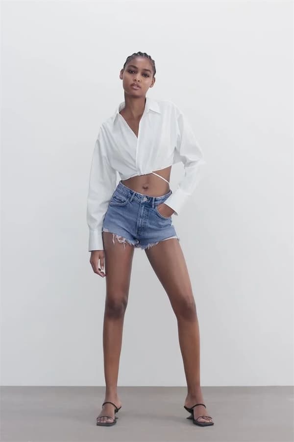 Dameshorts Denim Blå M