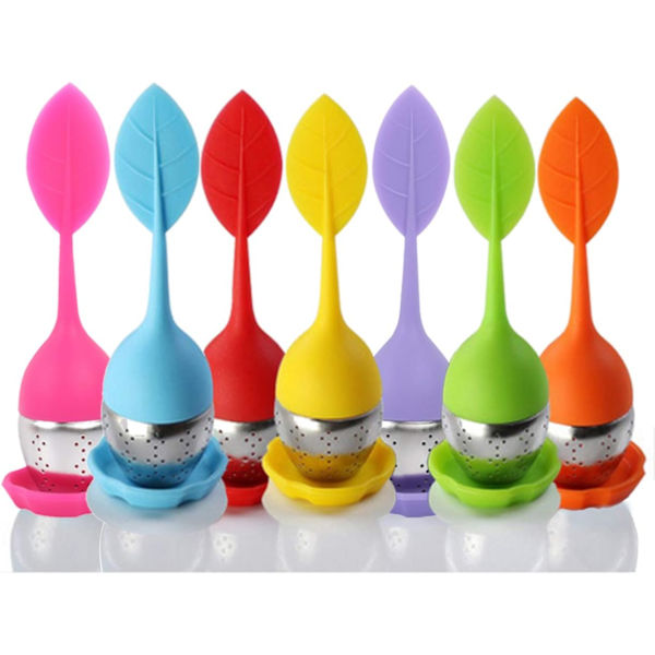 7-pak teinfuser, silikonehåndtag, si til rustfrit stål, dr