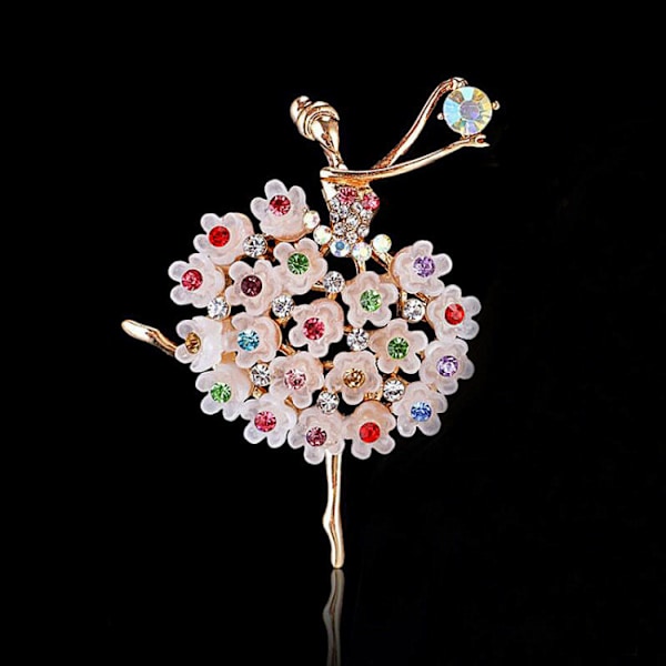 Lyxig kristallbrosch Ballerinas Dansare Bröstnål Färgglad blomma