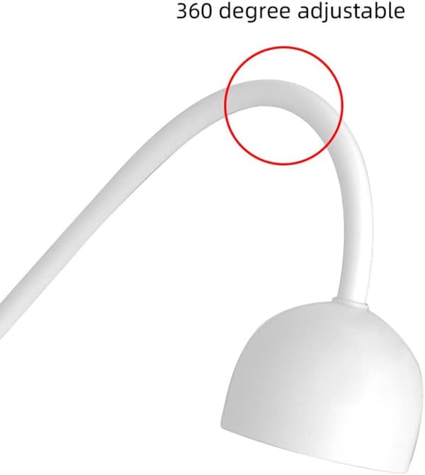 1 stk hvit (Plug Play) Mini UV/LED neglelampe for negleherding, 8 Li