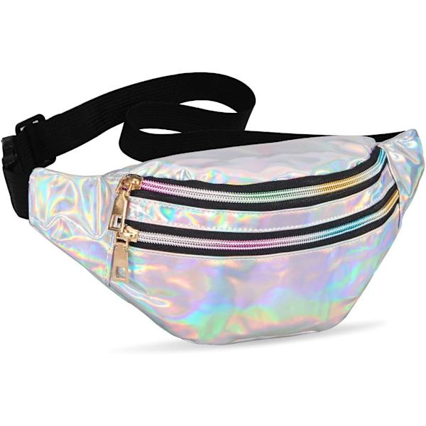 Midjeväska Dam Herr Unisex Holografisk Effekt Stadsväska Multi Pock