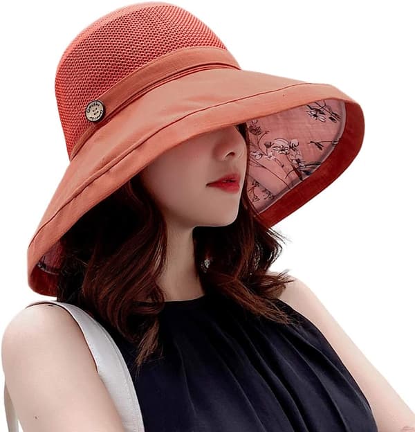 Mesh Solhatter for Kvinner - UPF UV-beskyttelse - Pakkbar - Bred Bre