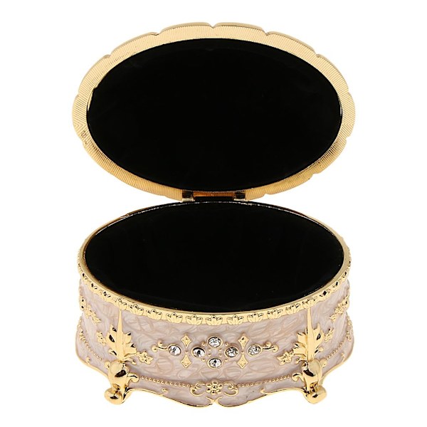 Oval smykkeskrin i metal med kreative diamanter, 8,5*6*6cm A