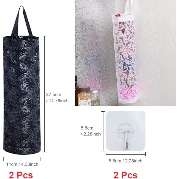 Plastpåshållare, Vattentät Tvättbar, Hopvikbar, 2 Stycken, Vit