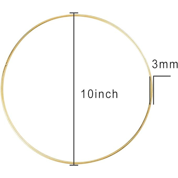 10 st 25 cm metallring guld blommig makramé ringar metallkrans