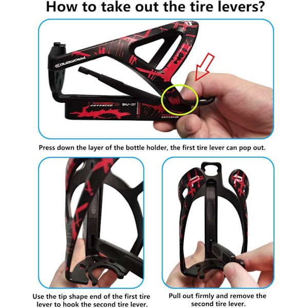 Vej MTB Vandflaskeholder, Elastisk Cykelflaskeholder med 2 Dæk