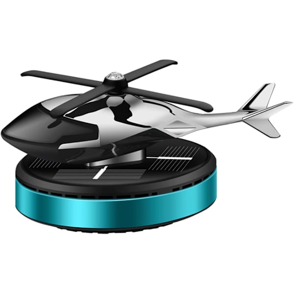 (Blå) Car Air Freshener, Roterande Helikopter Solar Powered Aroma