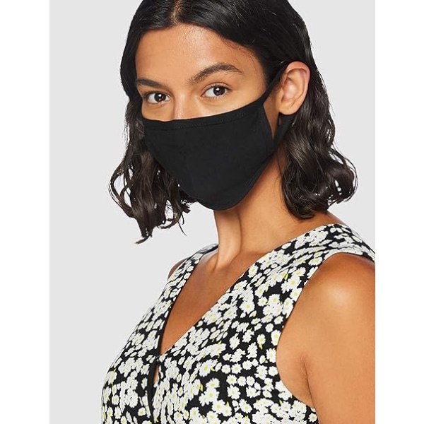 Genanvendelige masker, 100% bomuldsblanding til voksne, sort, one size