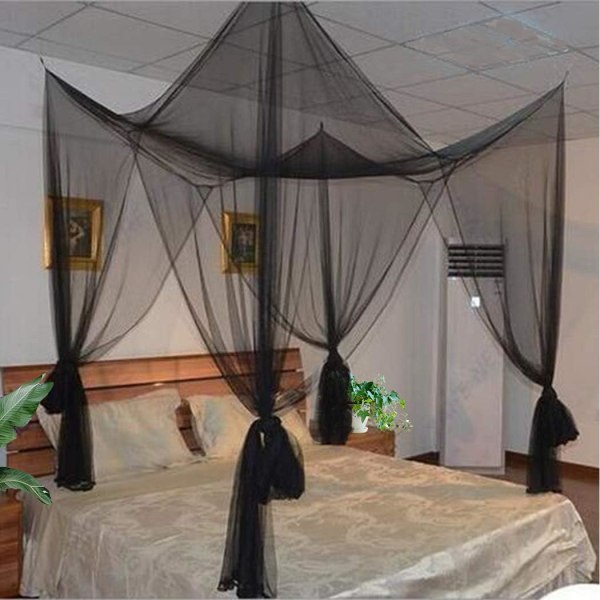 Seng Myggnetting, Senghimmel-Myggnetting med 4 Dører, En Seng Myggnetting