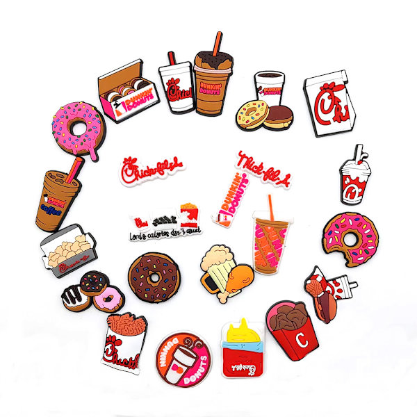23 Croc Donut Shoes Fried Chicken -sarja Söpö sarjakuvakukkakenkä