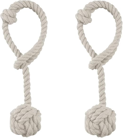Beige gardinbinder, 2 stk. gardinbindere, håndstrikket cu
