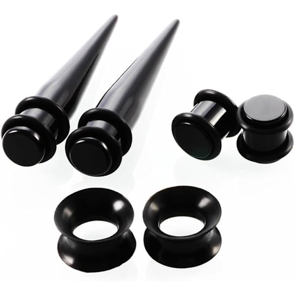 50 stk. ørestrækningssæt 14G-00G - Akryl Tapers og Plugs