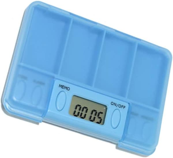 Multi-Alarm Timer Bærbar Pilleæske 4 Række LCD Digital Pille Organiser
