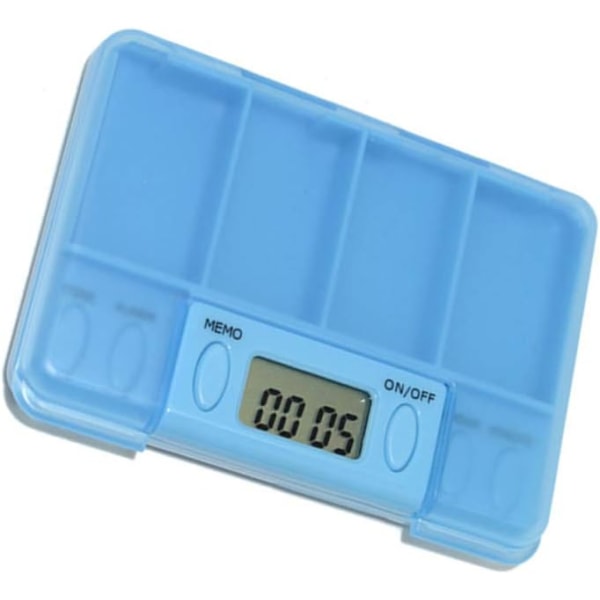 Multi-larm Timer Bärbar Pill Box 4 Grid LCD Digital Pill Organ