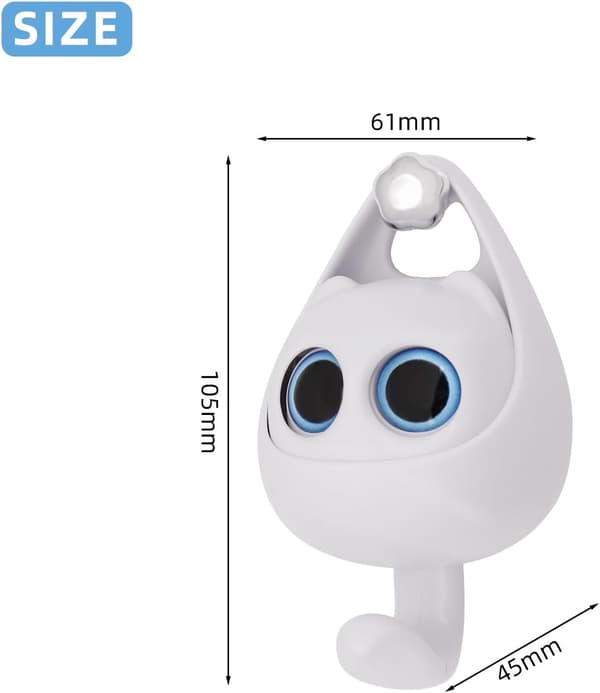 4 pakker med søde kattekroge, kreative slagfri kroge, vægnøgle
