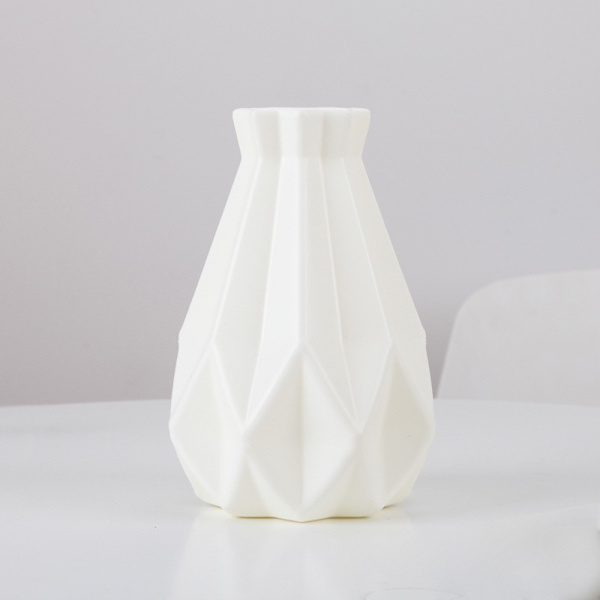 Blomster Vase Plast Vase Hjem Stue Dekoration Ornament, Hvid