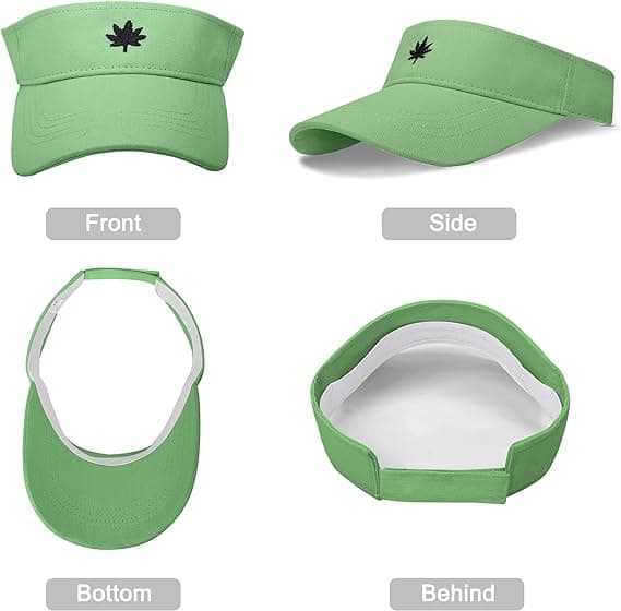 Dame Solhatt - Unisex Visor Cap, Lønneblad Brodert Justerbar