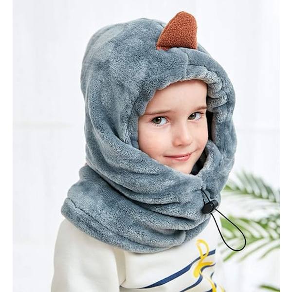 1 st blå pojke vinter varm fleece hatt halsvärmare halsduk barn för cy
