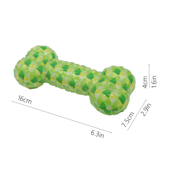 Tuggbensleksak för hund med flytande latex simleksak för valpar och hundar (grön)