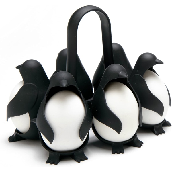 3 i 1 egg holder for matlaging, oppbevaring og servering, pingvinform