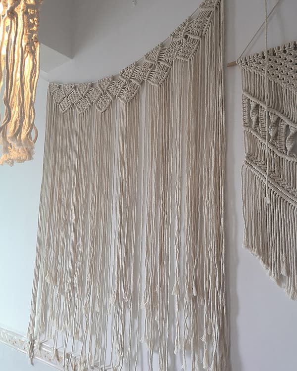 115 x 100 cm Stor handgjord macramé väggbonad enhetlig väv Co