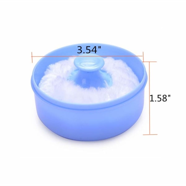 2-pack babypuder kosmetisk puderpuff svamp låda fodral behållare