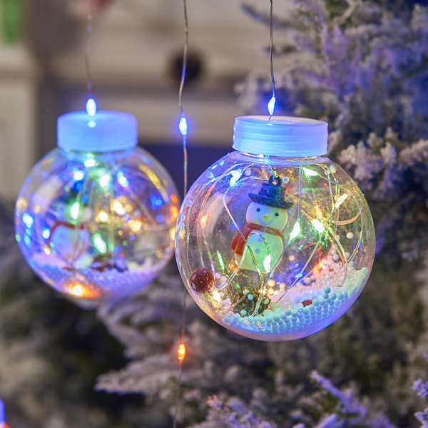 10 LED Fairy Lights Kugler Lysdekoration til juletræ Havegårdhave Balkon Farverig julekuglelys Plug-in (C)