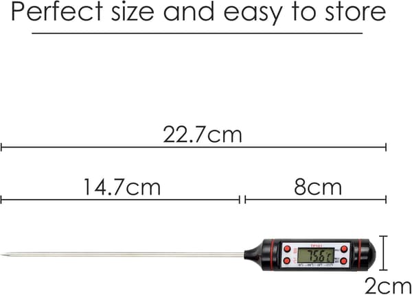 Digitalt mattermometer Kokeprobe Temperaturavlesning LCD-skjerm