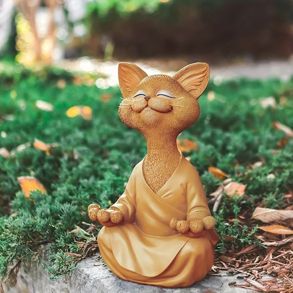 Kat Figur, Meditation Yoga Glad Kat, Zen Kat Afslappet Pose Scu