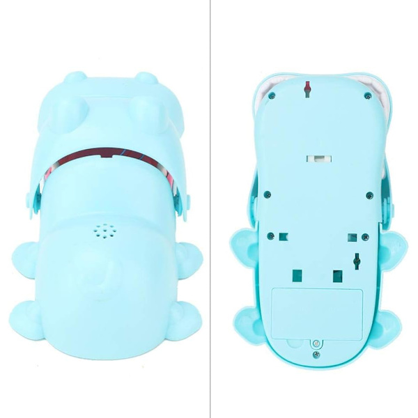 (Blå)Hippo Tandläkare Bita Finger Leksak Bärbar Cartoon Hippo Mun