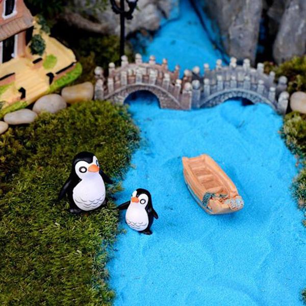 10 kpl:n sarja pieniä miniatyyripingviinikoristeita mikro maisemaan Bo