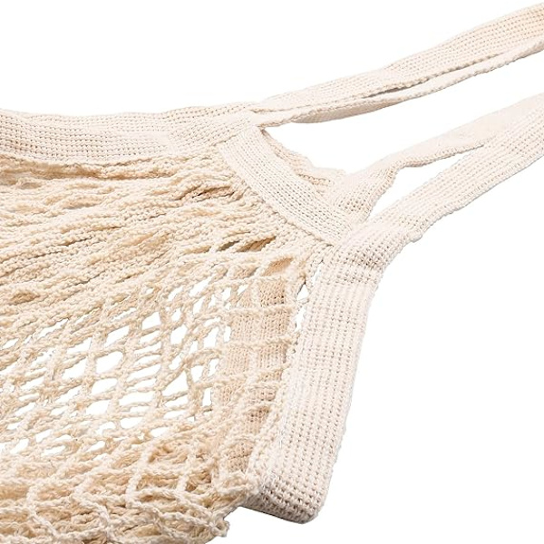 [2 Pakke] Premium Mesh Indkøbsposer, Genanvendelige Grøntsagsposer, Lang H