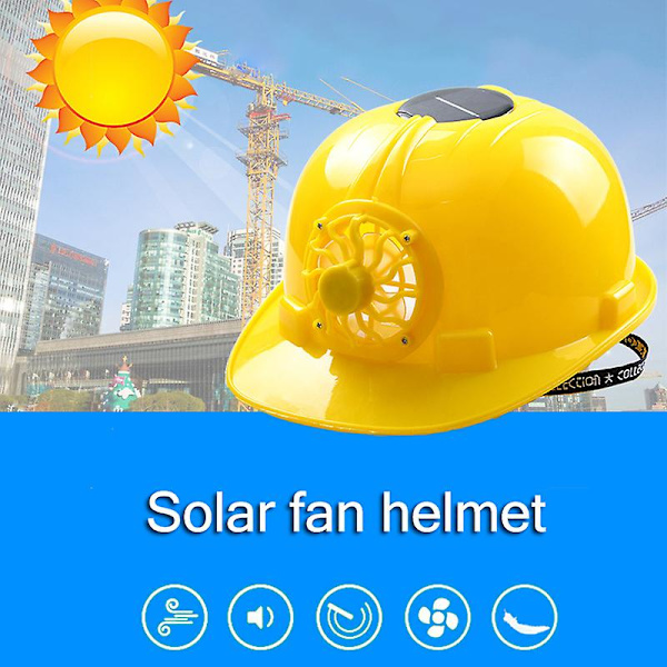 Solcelledrevet sikkerhetshjelm Hard Ventilate Hat Cap Med Kjøling C