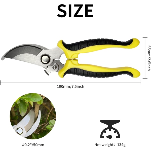 Secateurs, Non-slip Shears with Locking Handle Professional Repai