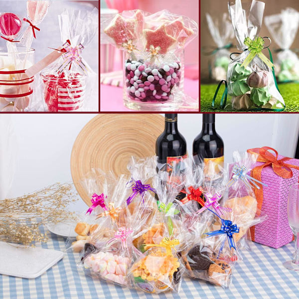 Candy Bags, 100 stk. 25 x 16 cm Transparent Clear Cellophane Bir
