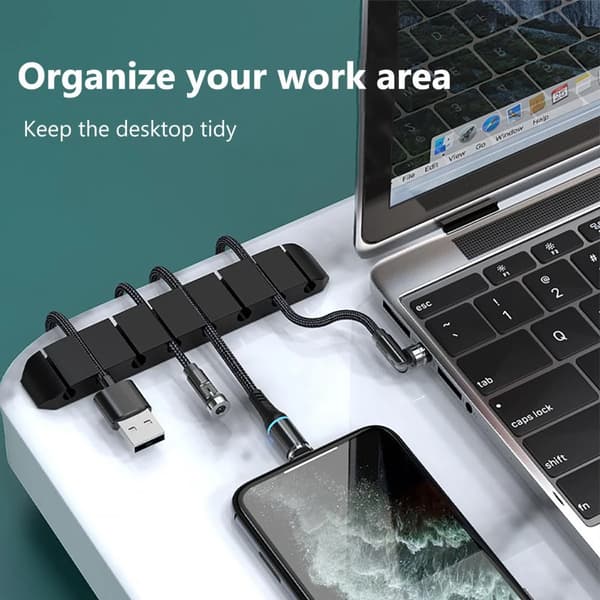 5 stk. Silikonkabelarrangør USB-kabelvikling Fleksibel kabelmann