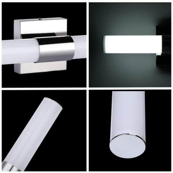 LED-badrumsbelysning, 8W 6000K kall vit badrumsbelysning, badrumsbelysning över spegel (8w 15,7 tum)