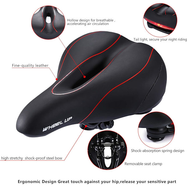 Ergonomisk og elastisk cykelsadel Åndbar cykelsæde med