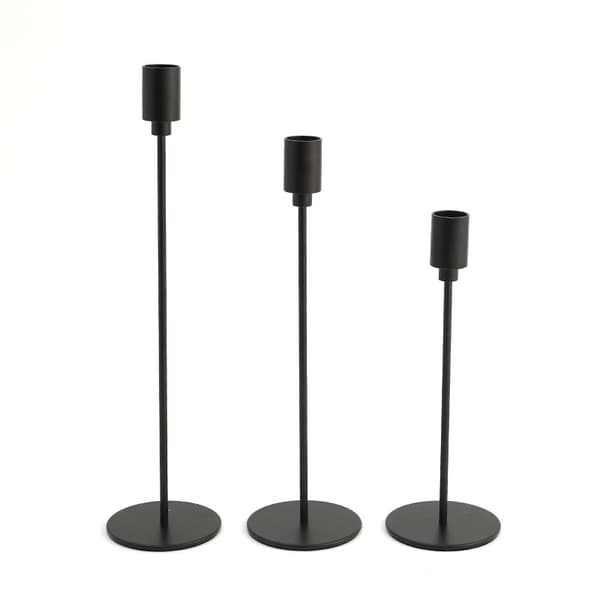 3 stk lysestaker i jern, koniske lysestaker S