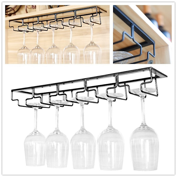 Hängande glasställ - Vinställ med 5 skenor för 10-15 glas