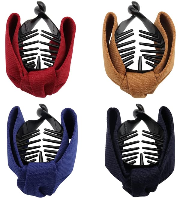 4-pack barrette-klämmor, hårklämmor hästsvans rosett klämmor, kraftfulla fi