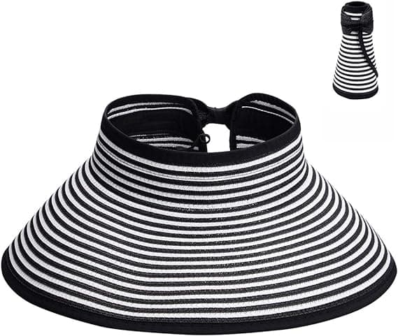 Visor Halm Strand Solhat Bred Skygge til Kvinder UPF 50+ Sommer Prot